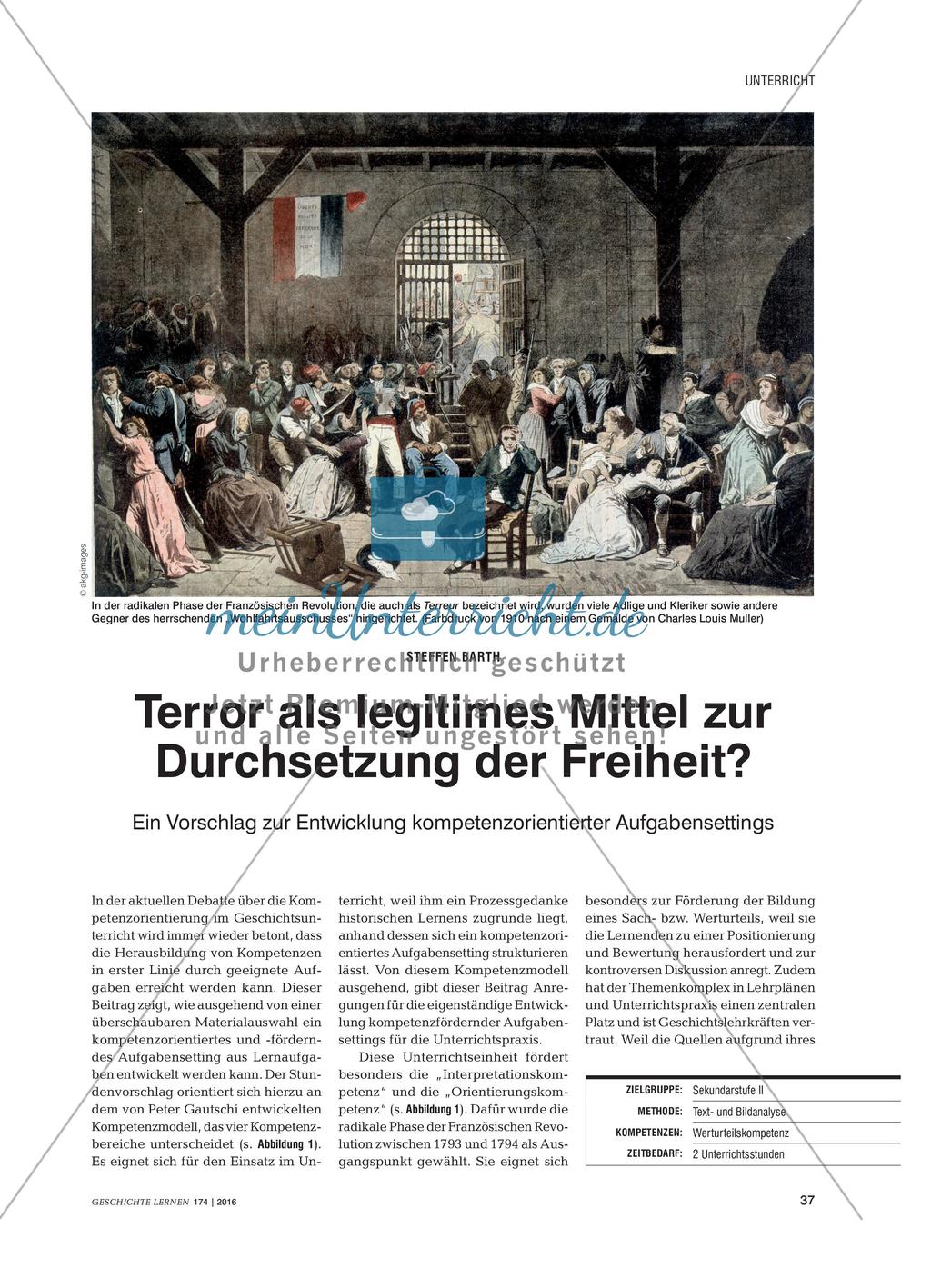 Terror als legitimes Mittel zur Durchsetzung der Freiheit? - Ein Vorschlag zur Entwicklung kompetenzorientierter Aufgabensettings Preview 1