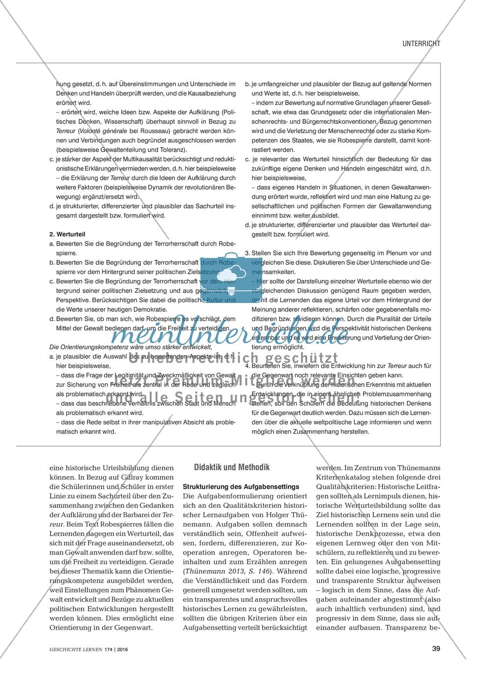 Terror als legitimes Mittel zur Durchsetzung der Freiheit? - Ein Vorschlag zur Entwicklung kompetenzorientierter Aufgabensettings Preview 3