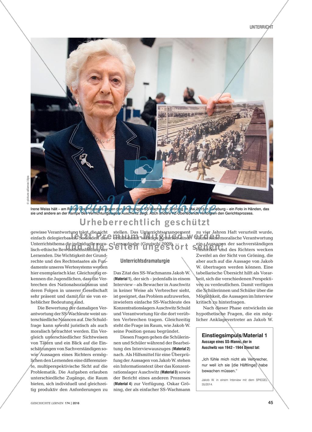 SS-Wachmänner vor Gericht - Eine kompetenzorientierte Lernaufgabe zur Förderung der Werturteilsbildung Preview 2