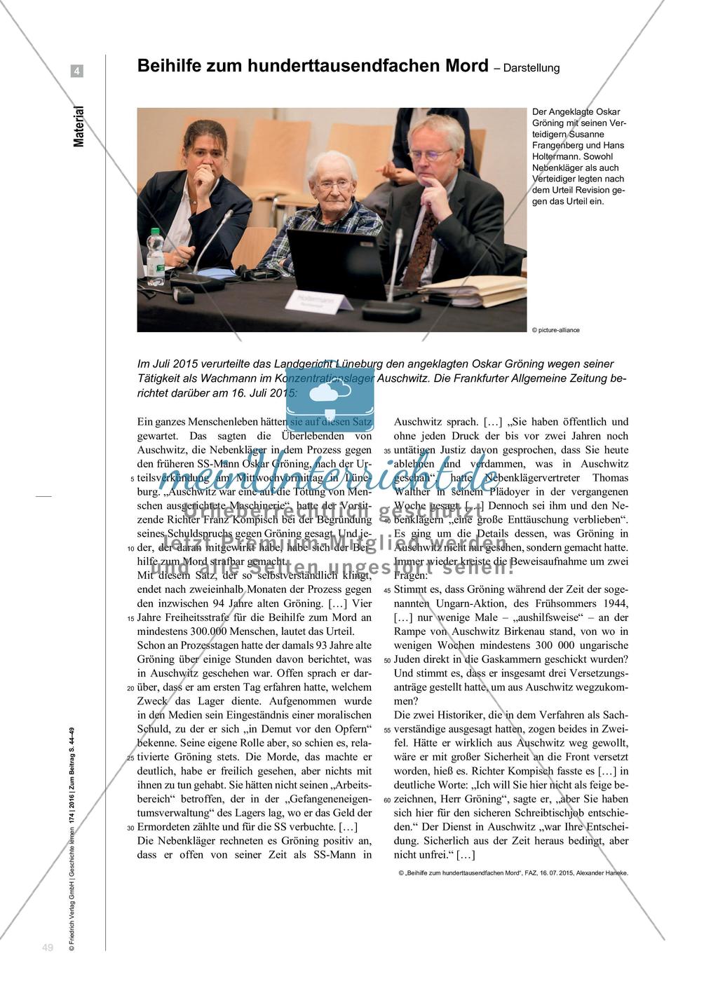 SS-Wachmänner vor Gericht - Eine kompetenzorientierte Lernaufgabe zur Förderung der Werturteilsbildung Preview 6
