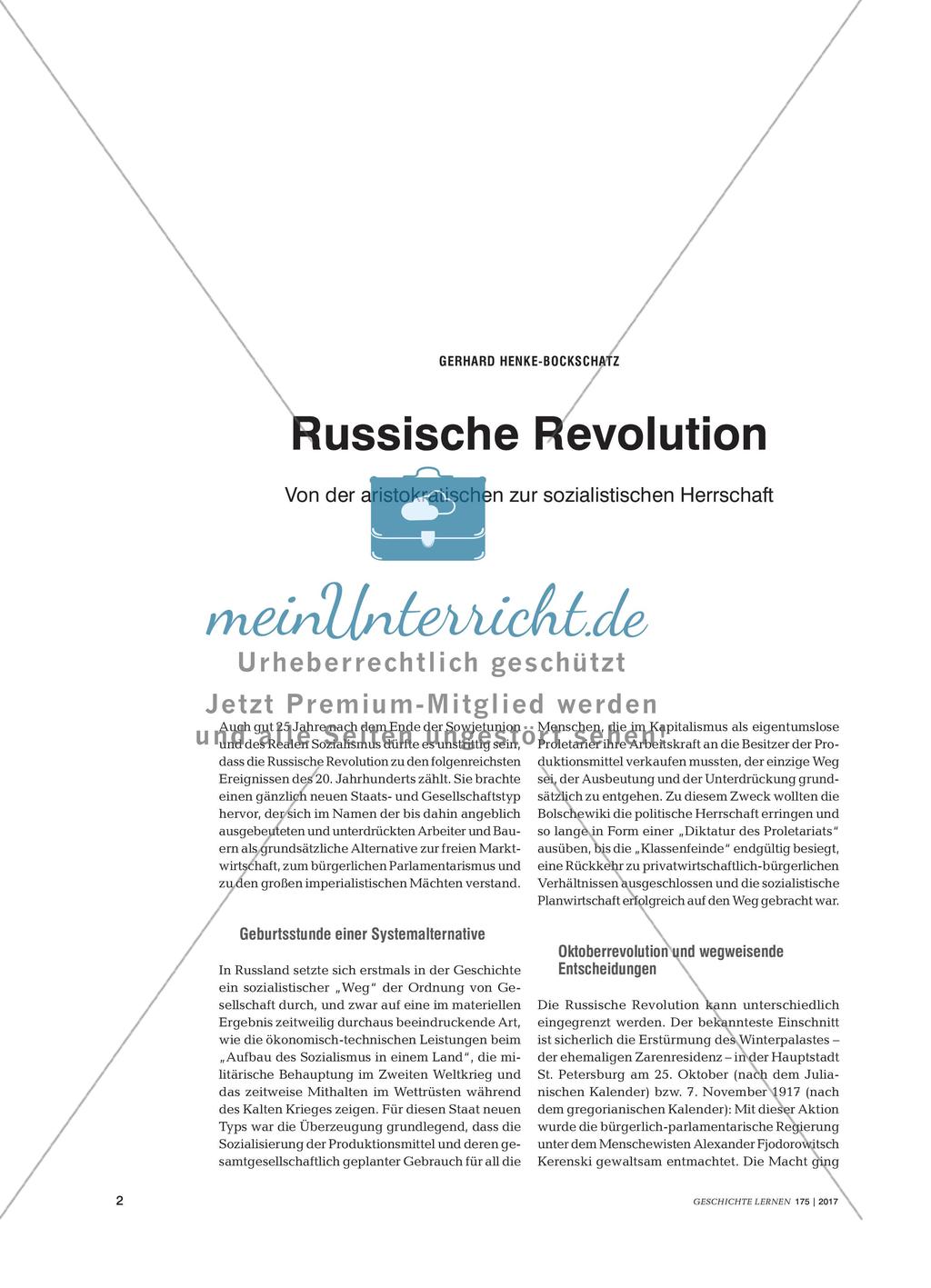 Russische Revolution - Von der aristokratischen zur sozialistischen Herrschaft Preview 1