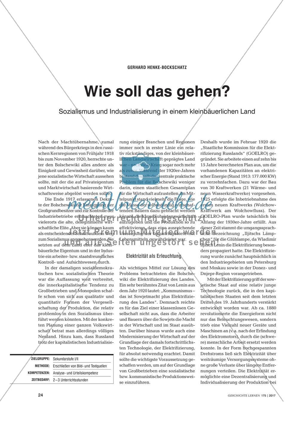 Wie soll das gehen? - Sozialismus und Industrialisierung in einem kleinbäuerlichen Land Preview 1