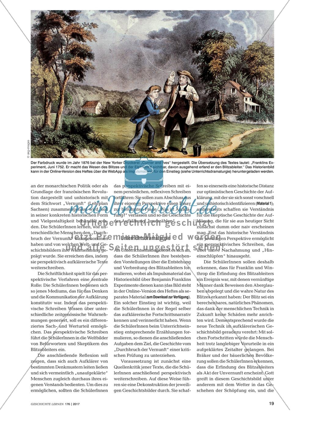 Perspektivisches Schreiben: Die Erfindung des Blitzableiters aus der Perspektive der Erfinder und der bäuerlichen Bevölkerung Preview 2