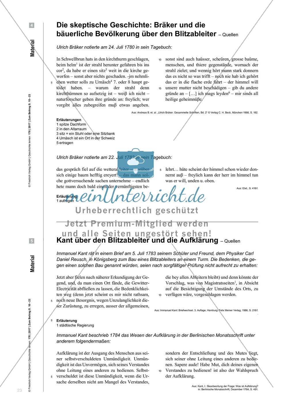 Perspektivisches Schreiben: Die Erfindung des Blitzableiters aus der Perspektive der Erfinder und der bäuerlichen Bevölkerung Preview 6