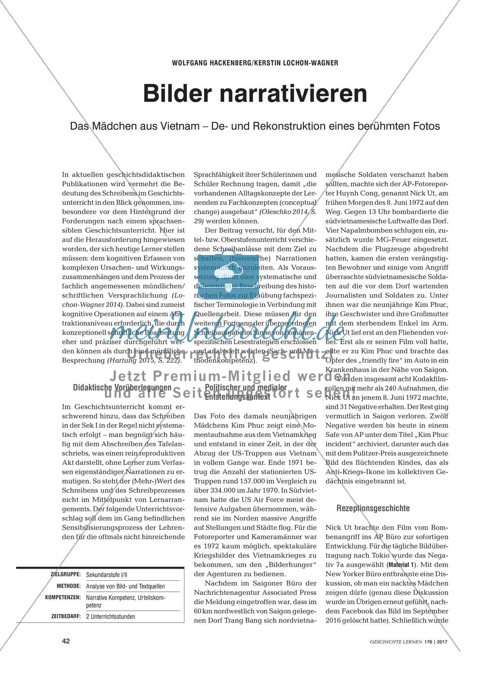 Narrative Schreibanlässe: De- und Rekonstruktion eines berühmten Fotos aus dem Vietnamkrieg Preview 1