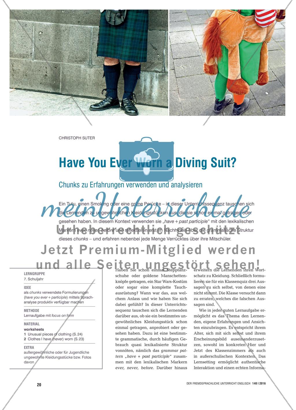 Have You Ever Worn a Diving Suit? - Chunks zu Erfahrungen verwenden und analysieren Preview 1