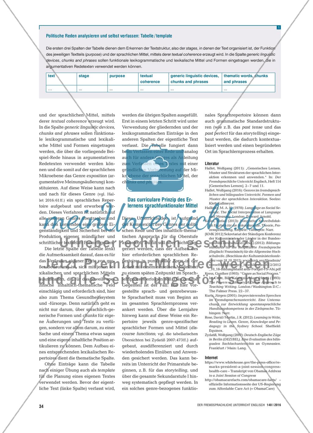 Sprach- und genrebewusstes Lernen - Chunks und phrases in der politischen Rede Preview 4
