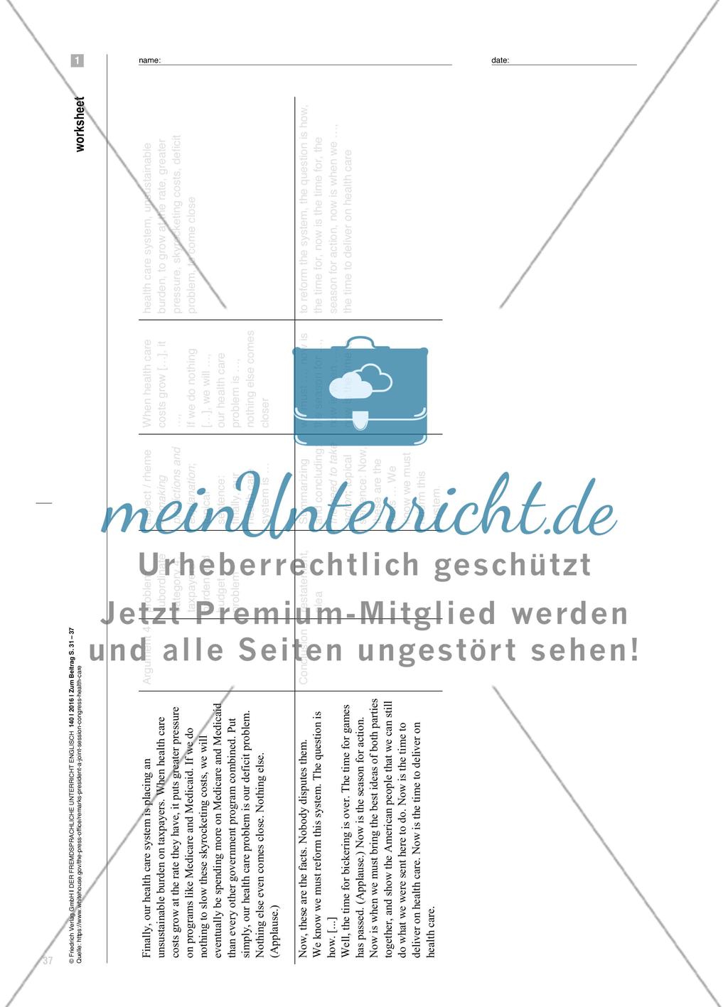 Sprach- und genrebewusstes Lernen - Chunks und phrases in der politischen Rede Preview 7