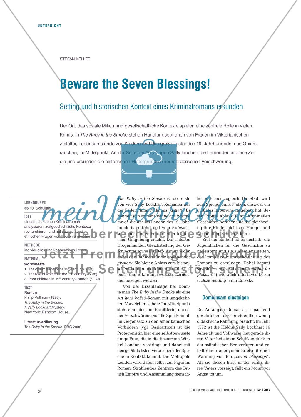 Beware the Seven Blessings! - Setting und historischen Kontext eines Kriminalromans erkunden Preview 1