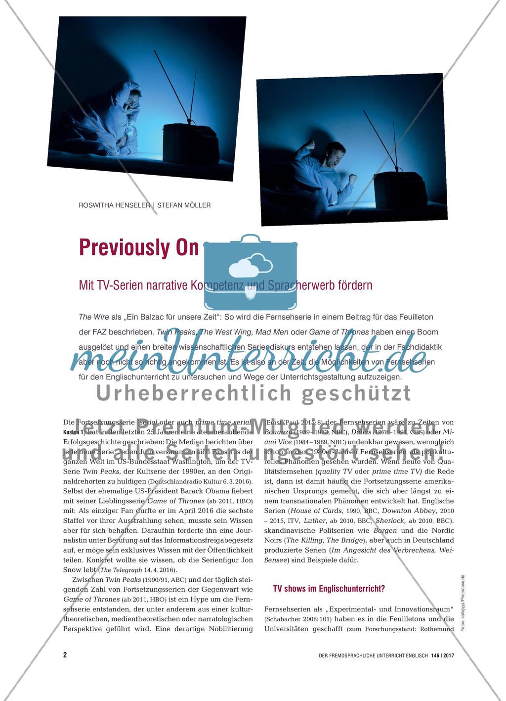 Previously On - Mit TV-Serien narrative Kompetenz und Spracherwerb fördern Preview 1