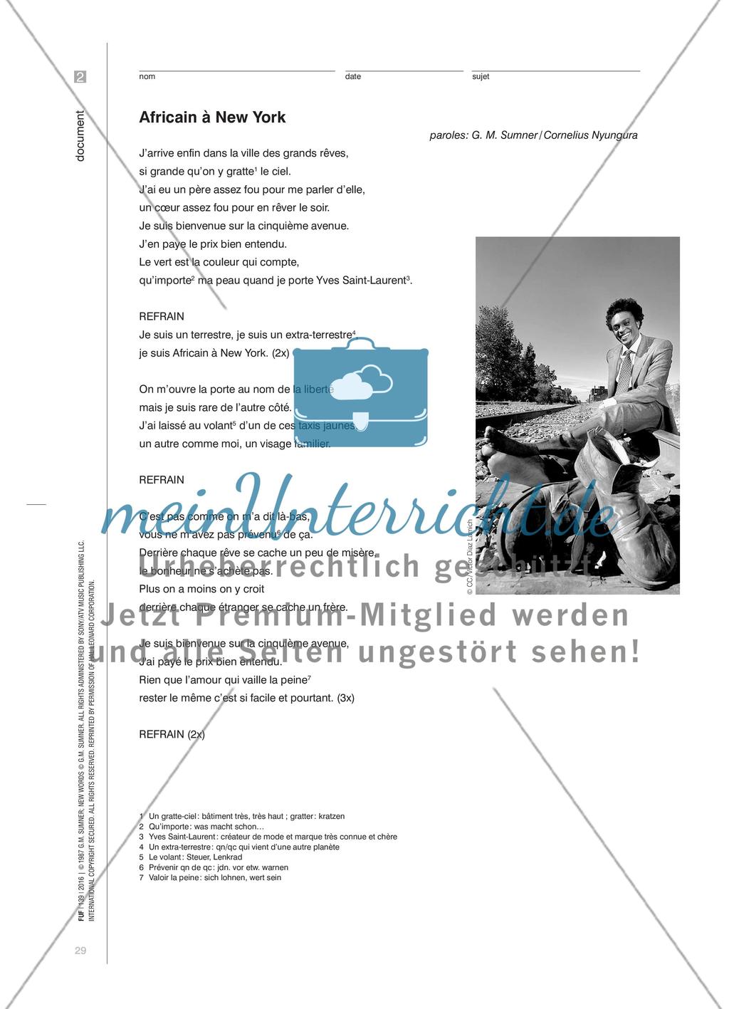 « C’est pas l’enfer ni le paradis » - Zwischen Hoffnung und Enttäuschung: Immigration im Chanson Preview 8