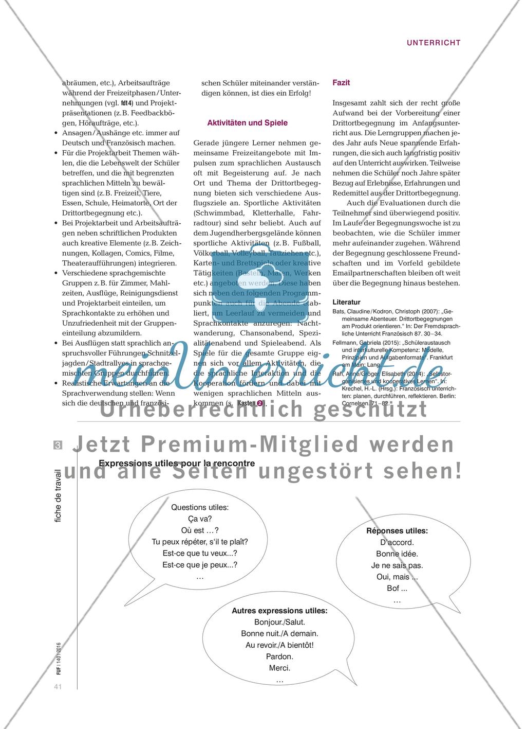 Premières rencontres - Drittortbegegnungen im Anfangsunterricht Preview 3