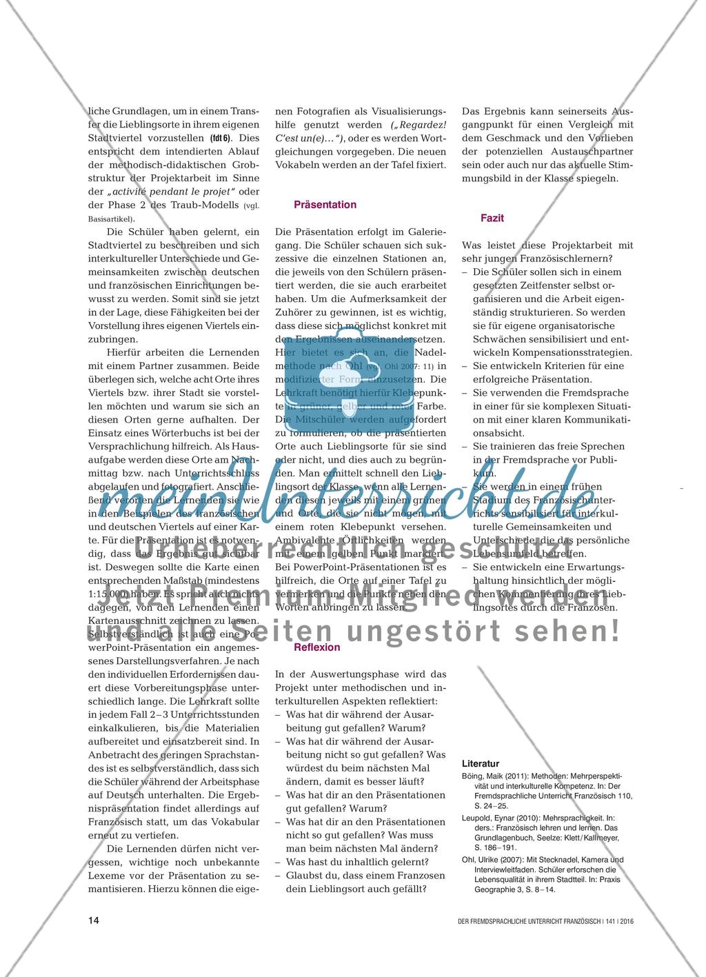 Voici mon quartier! - Die Lieblingsorte im eigenen Stadtviertel vorstellen Preview 3