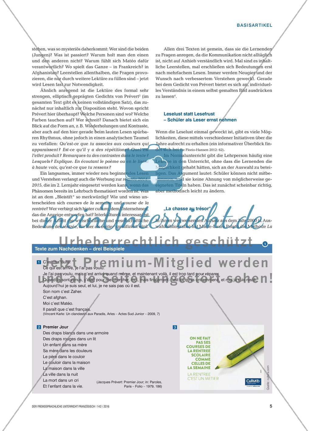 Lesen und Verstehen als komplexer Prozess - Potenziale und Grenzen im Französischunterricht Preview 4