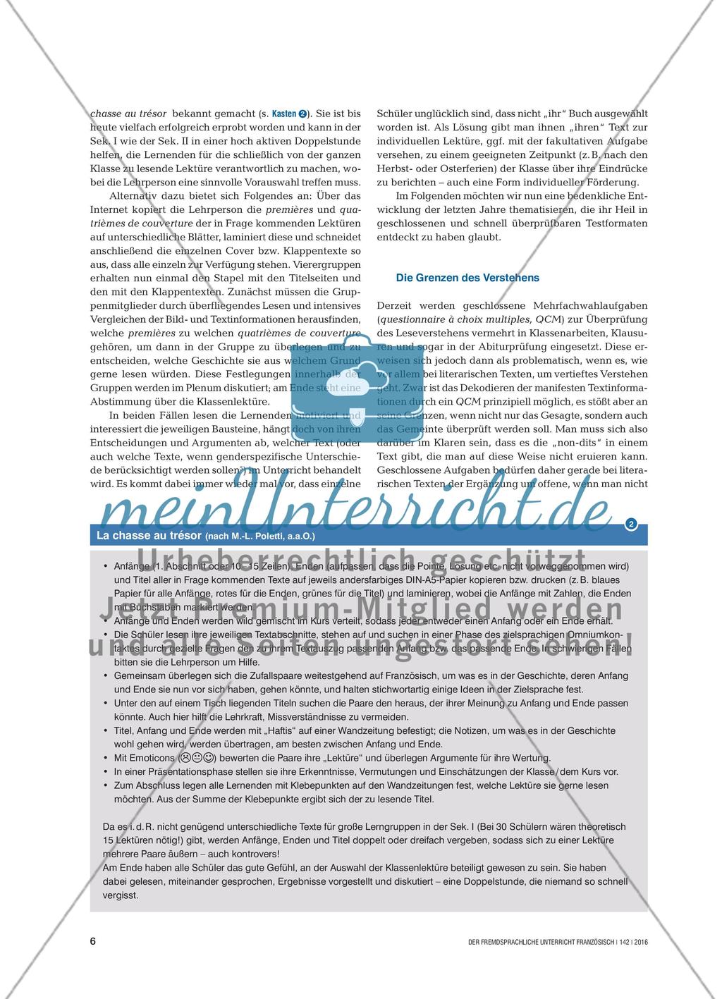 Lesen und Verstehen als komplexer Prozess - Potenziale und Grenzen im Französischunterricht Preview 5