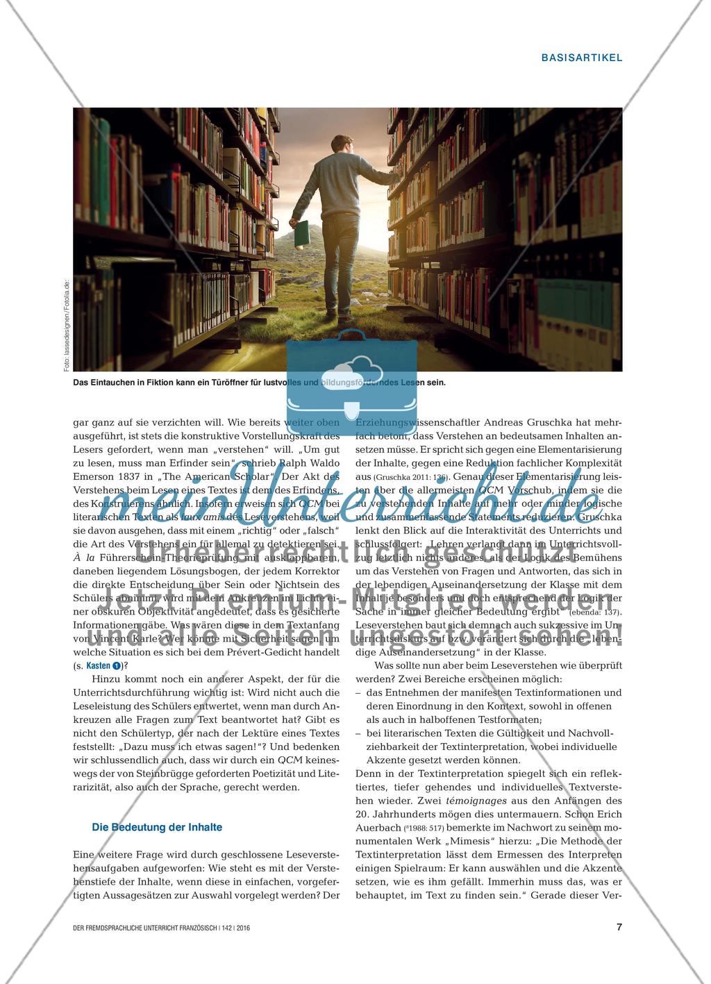 Lesen und Verstehen als komplexer Prozess - Potenziale und Grenzen im Französischunterricht Preview 6