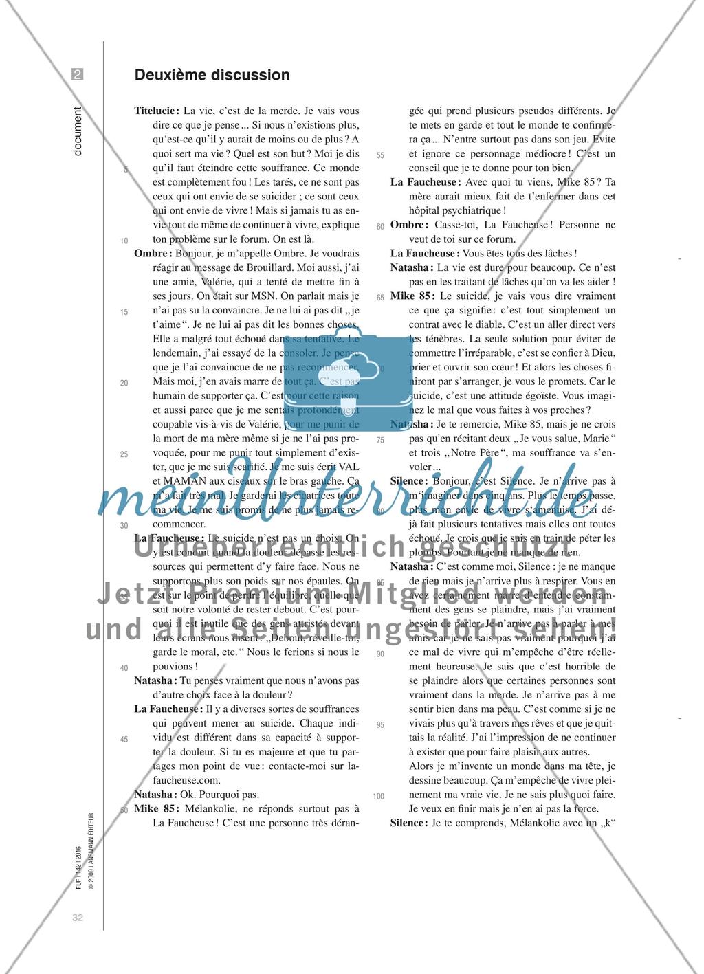 Mélankolie avec un „k“ comme „kalachnikov“ - Das Thema Selbstmord im Französischunterricht Preview 6