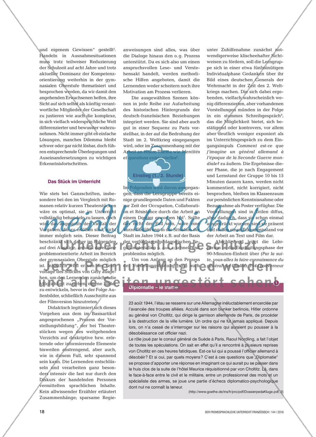 Ist Paris noch zu retten?: Unlösbares Dilemma? – „Diplomatie“ im Unterricht Preview 2