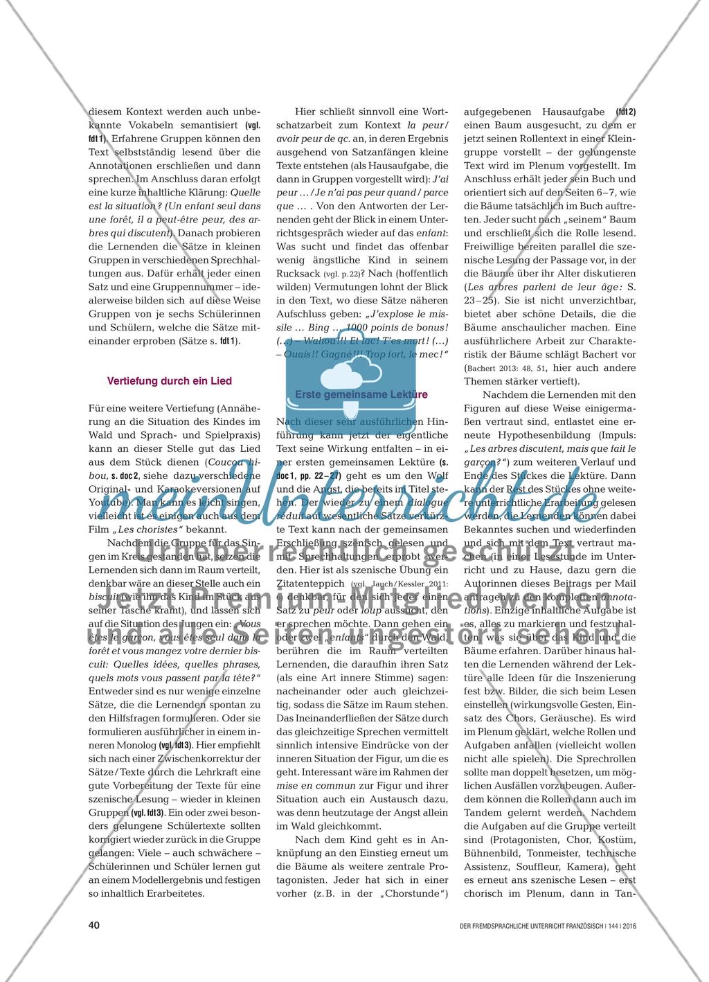 Keine Angst vor dem Wolf! - Wege zum Theater : „Avant la peur du loup“ im Unterricht Preview 3