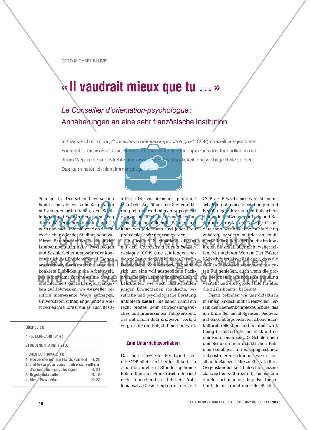 « Il vaudrait mieux que tu … » Preview 1