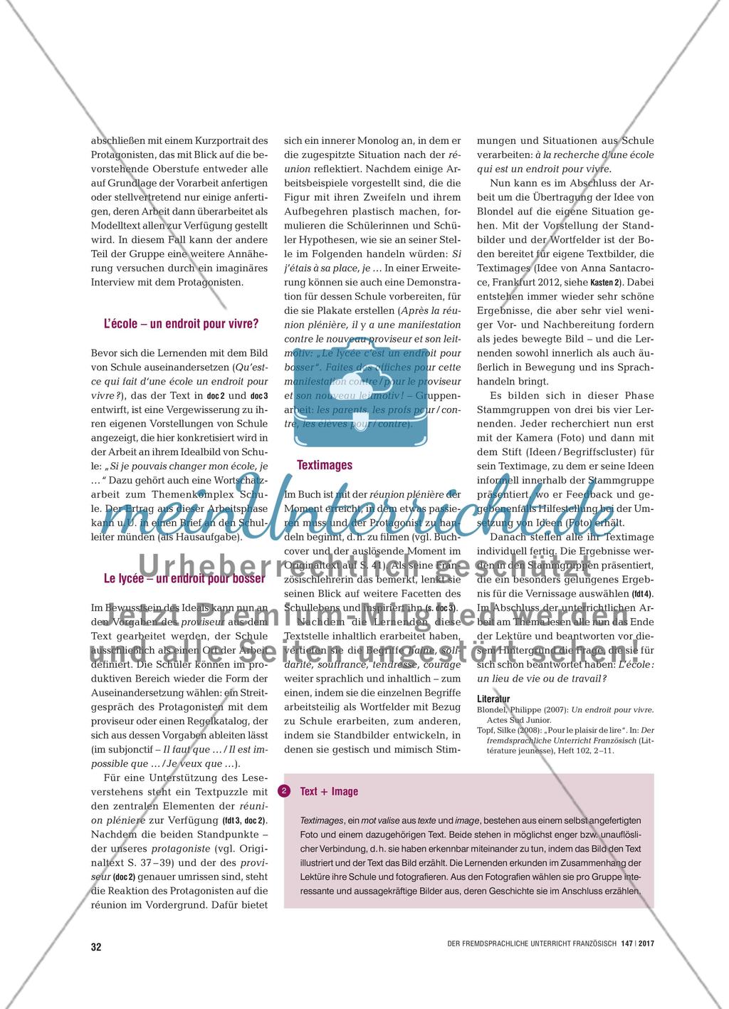 L’école – un endroit pour vivre ?: Schreiben fördern mit Textimages Preview 3