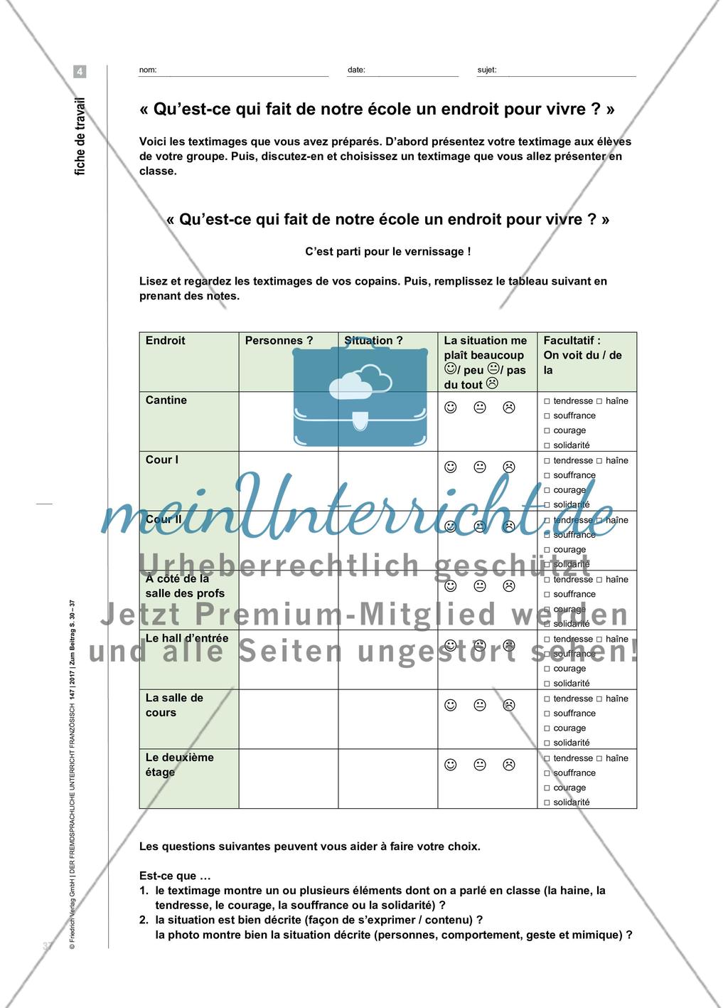 L’école – un endroit pour vivre ?: Schreiben fördern mit Textimages Preview 8
