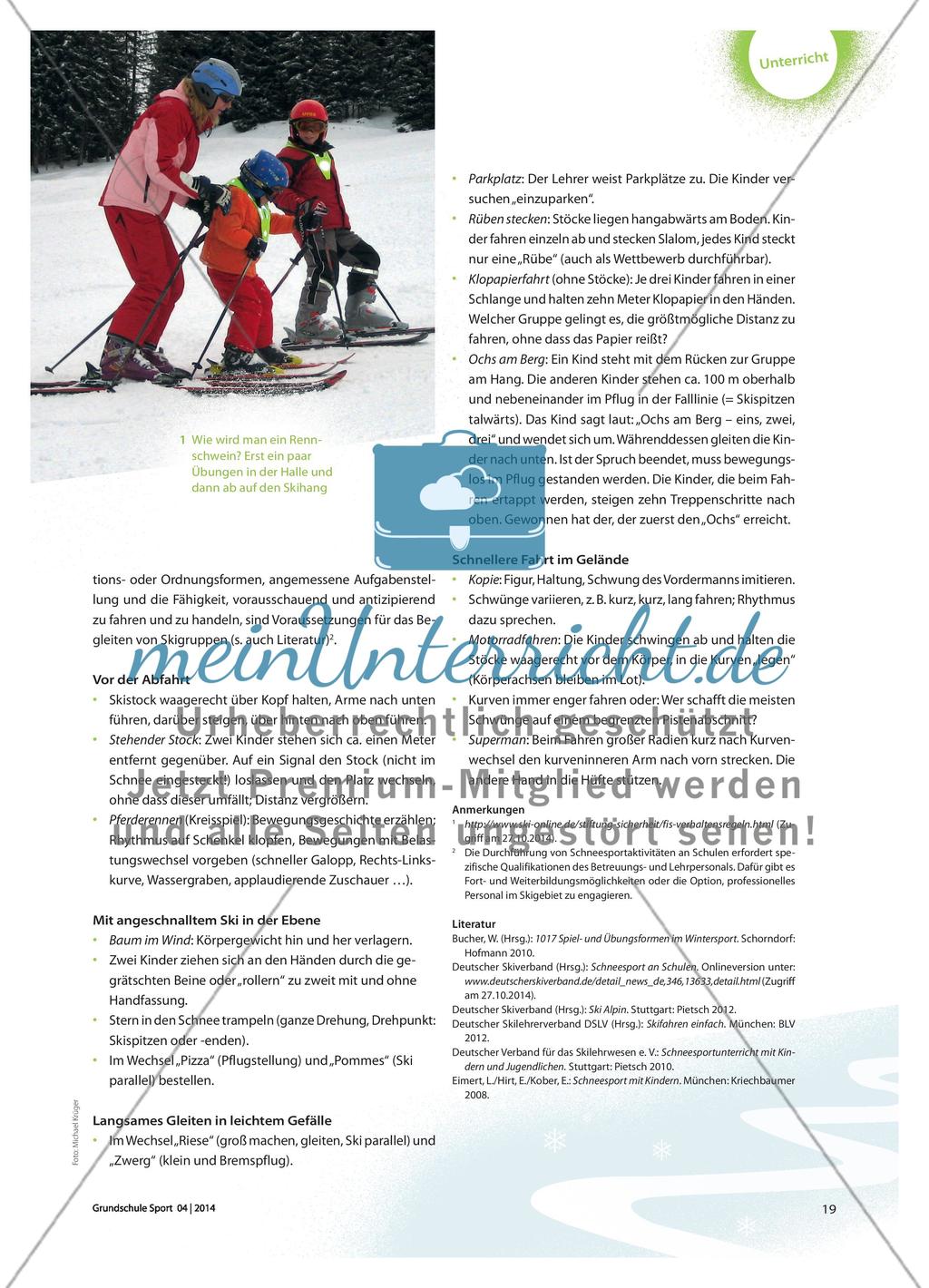Rennschwein statt Pistensau - Übungen und Spielformen im Kinderskilauf Preview 2