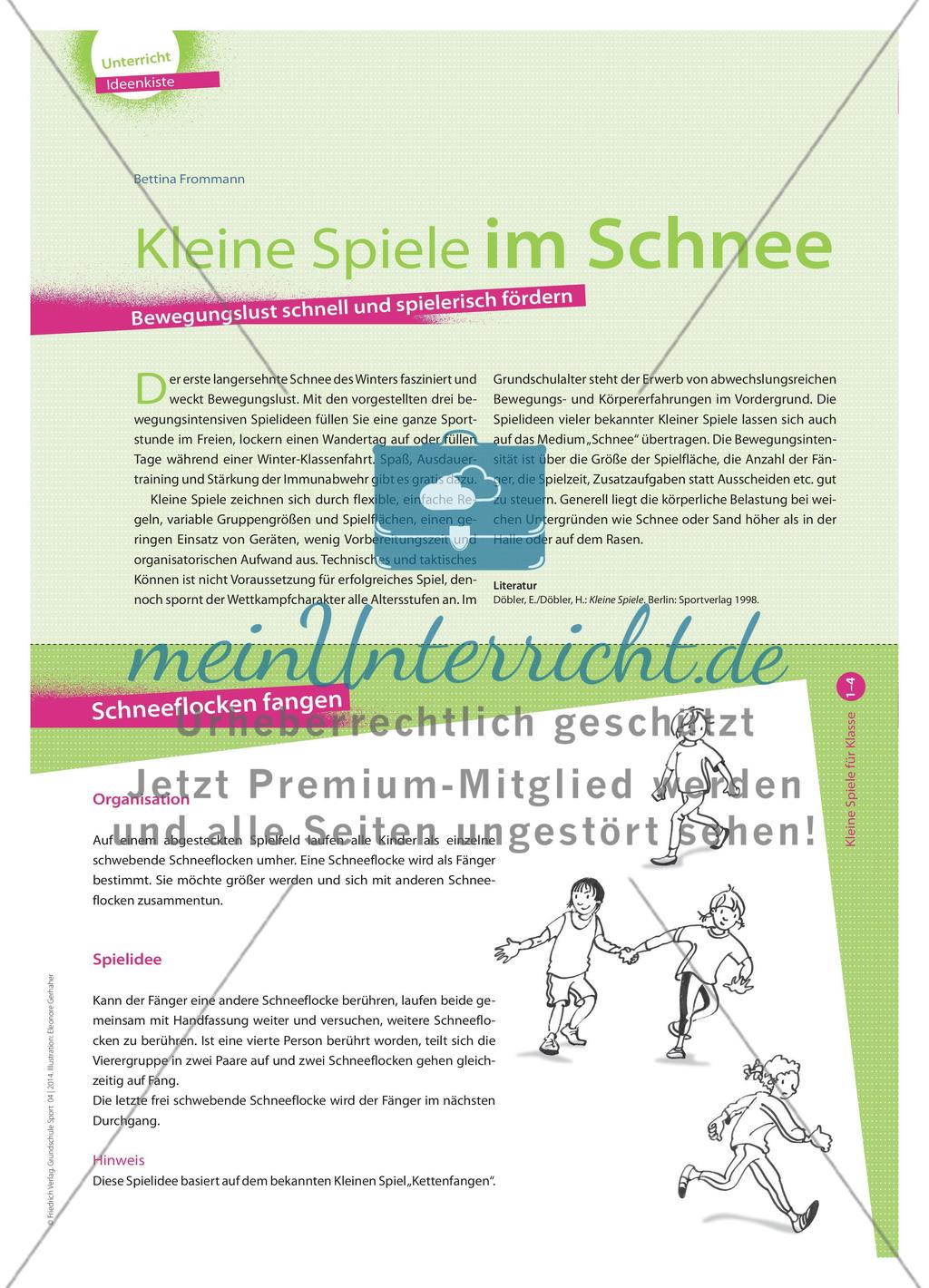 Kleine Spiele im Schnee - Bewegungslust schnell und spielerisch fördern Preview 1