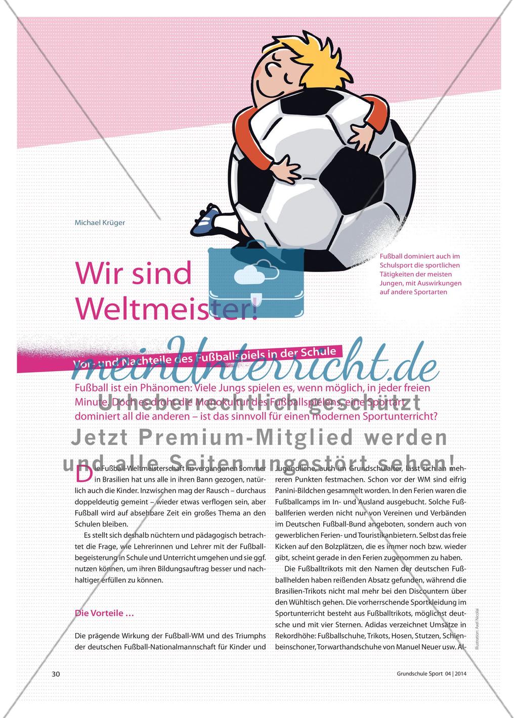 Wir sind Weltmeister! - Vor- und Nachteile des Fußballspiels in der Schule Preview 1