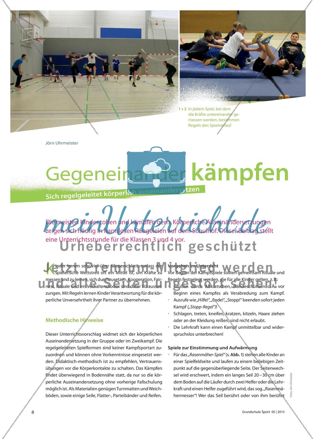 Gegeneinander kämpfen - Sich regelgeleitet körperlich auseinandersetzen Preview 1