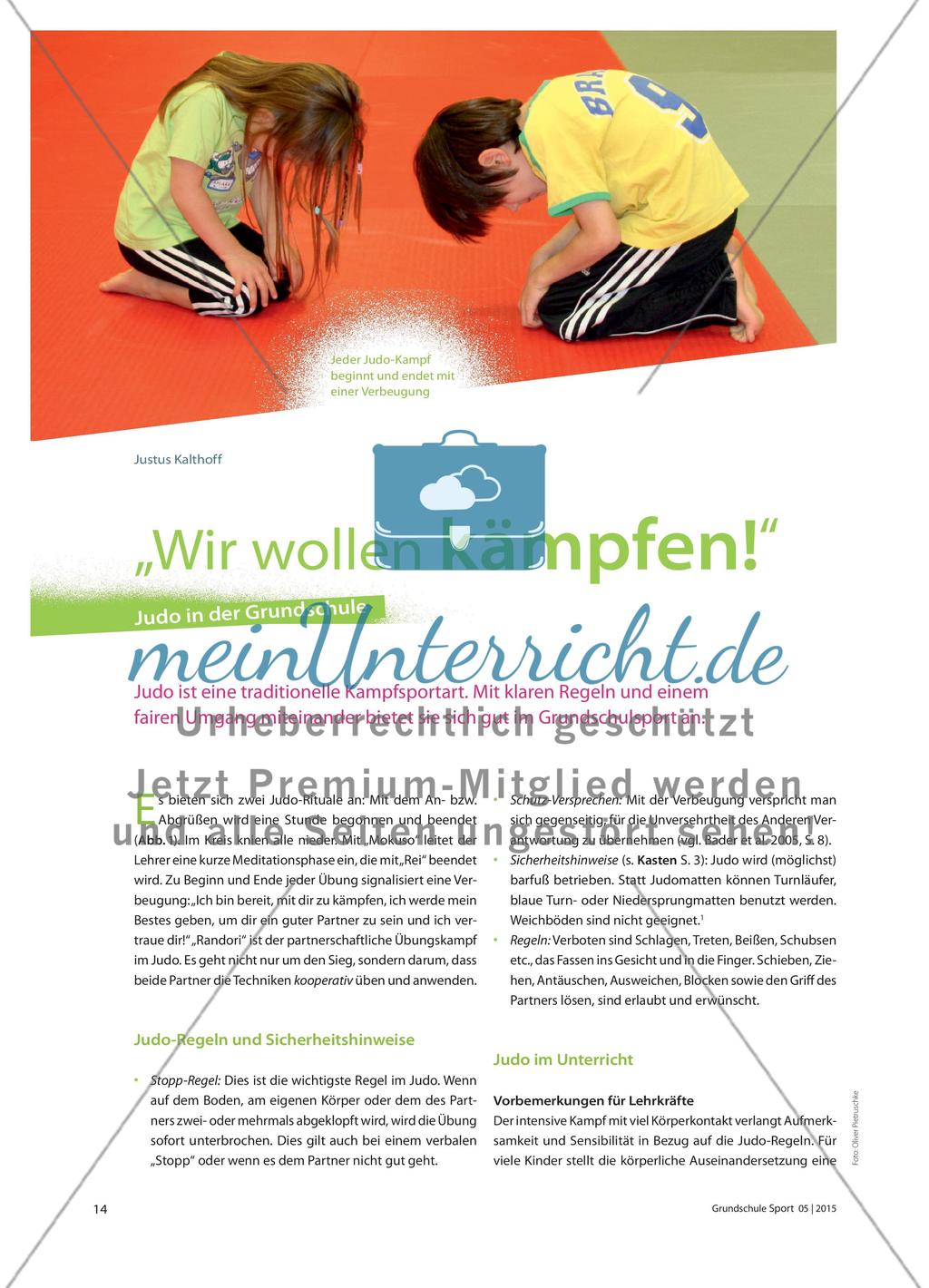 „Wir wollen kämpfen!“ - Judo in der Grundschule Preview 1