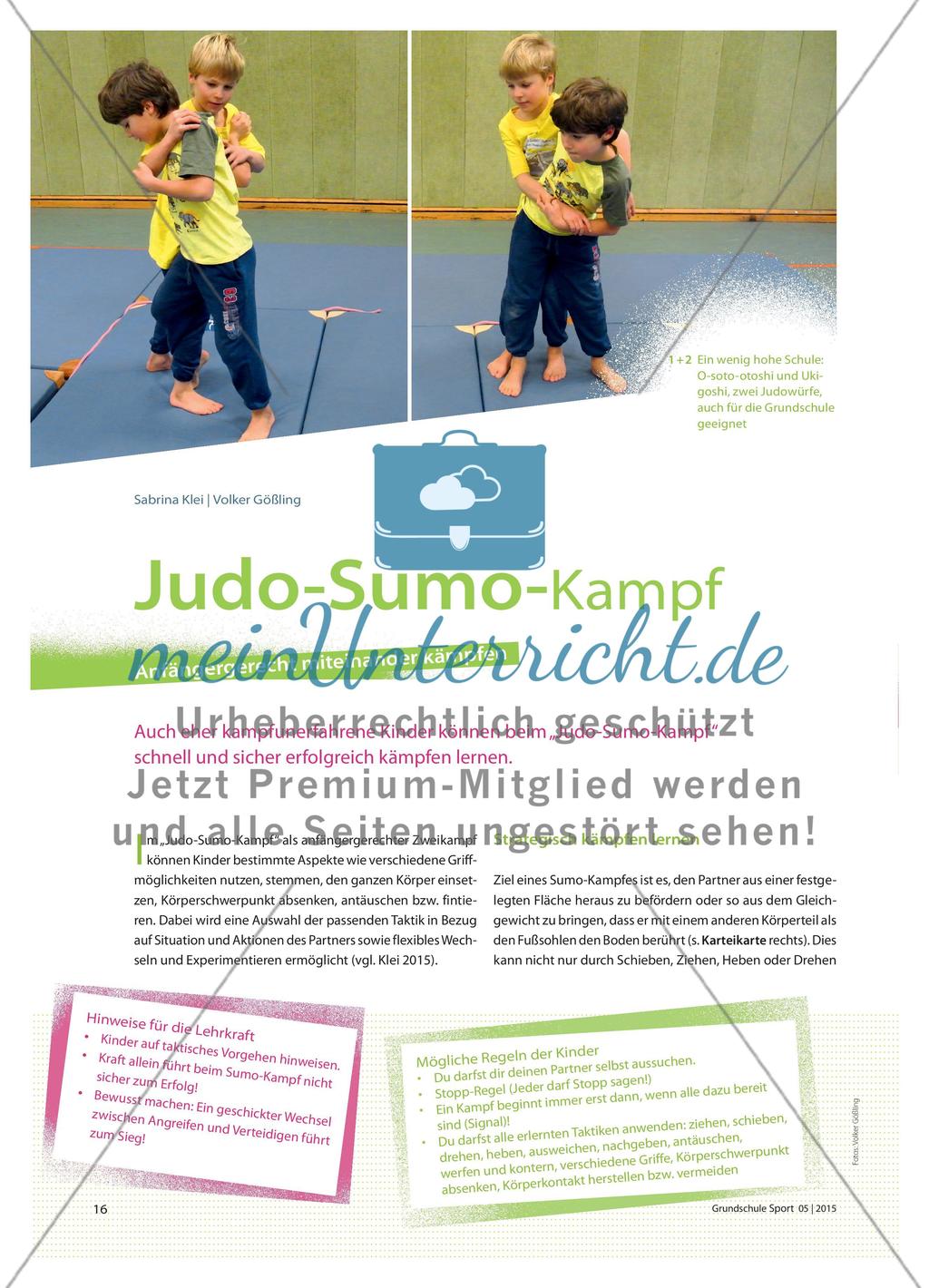 Judo-Sumo-Kampf - Anfängergerecht miteinander kämpfen Preview 1