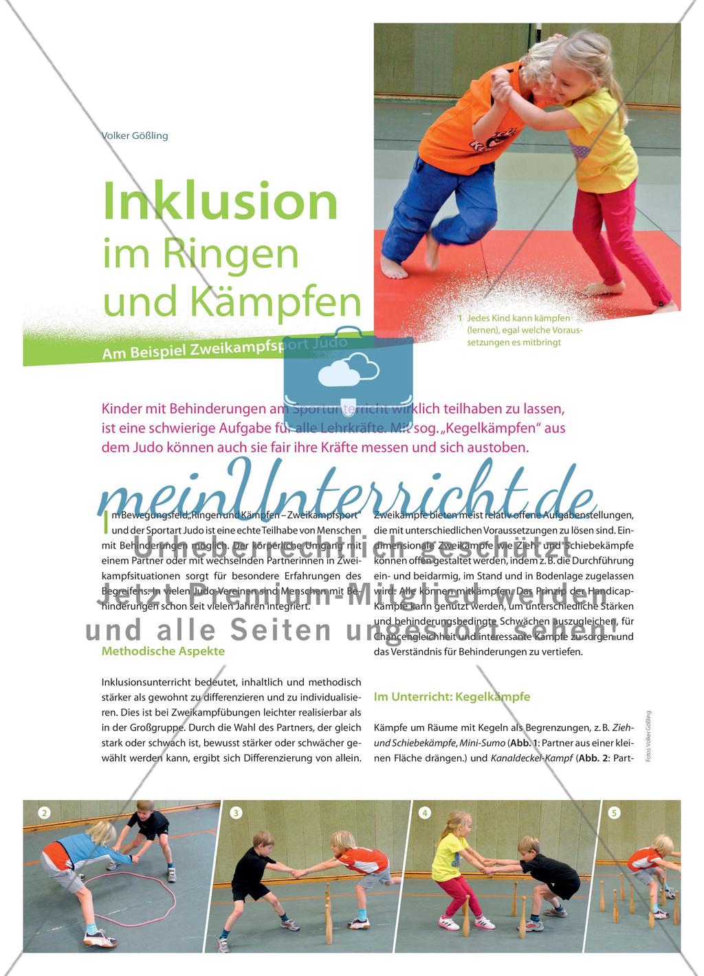 Inklusion im Ringen und Kämpfen - Am Beispiel Zweikampfsport Judo Preview 1
