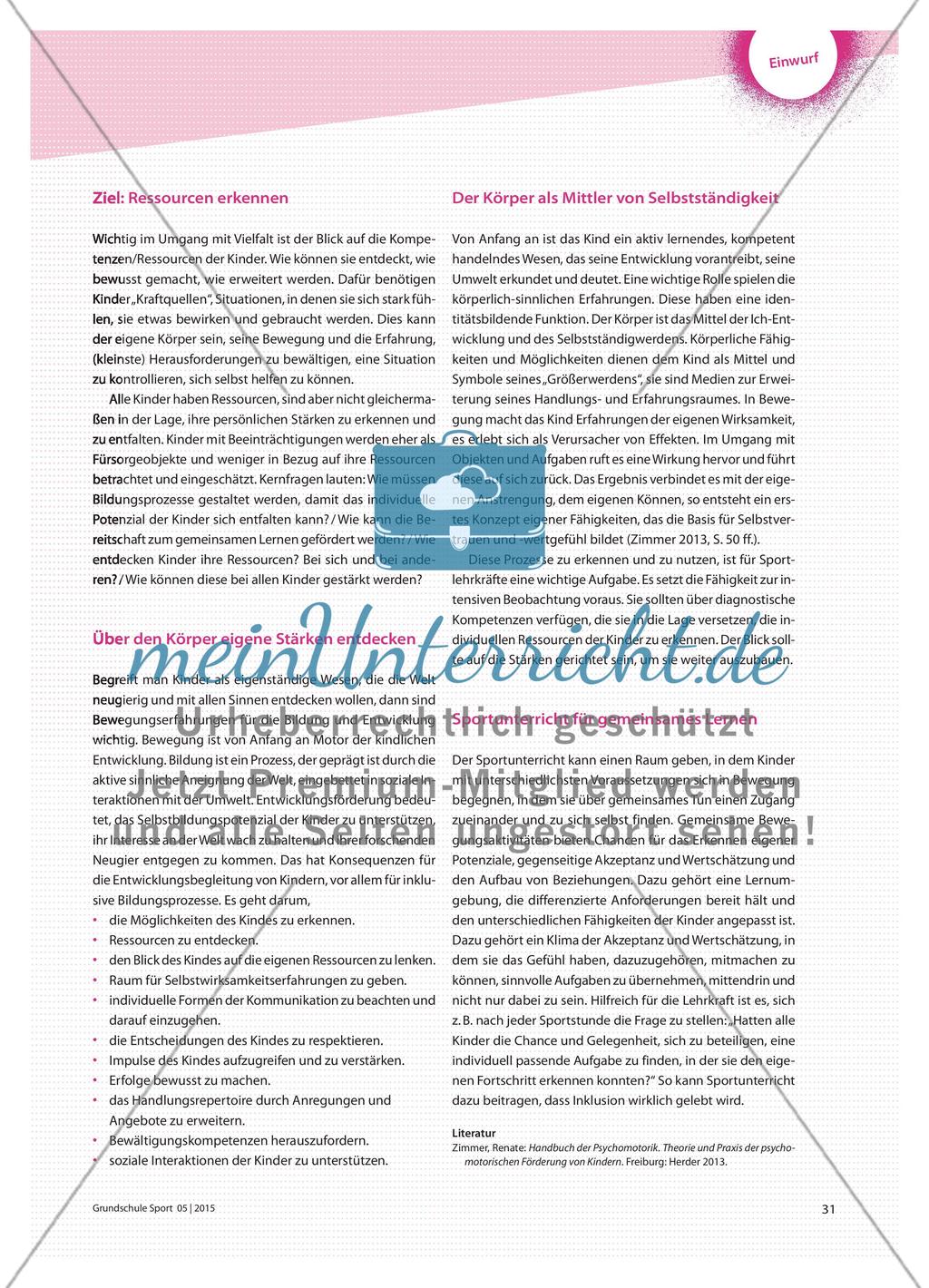 Vielfalt als Chance für Lernprozesse - Inklusive Pädagogik Preview 2