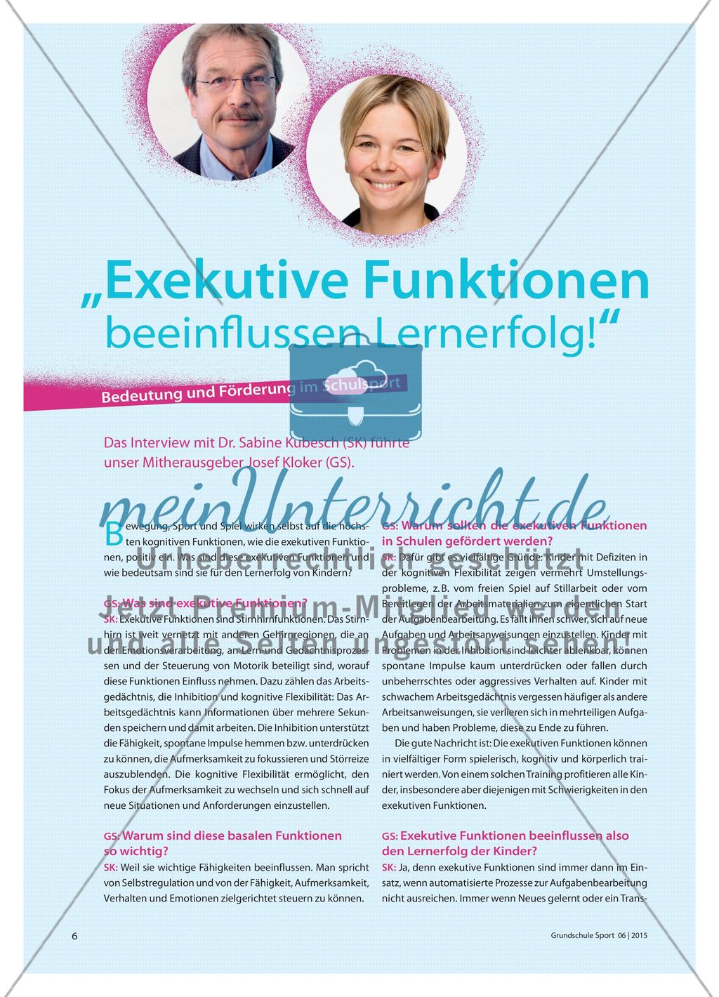 „Exekutive Funktionen beeinflussen Lernerfolg!“ - Bedeutung und Förderung im Schulsport Preview 1