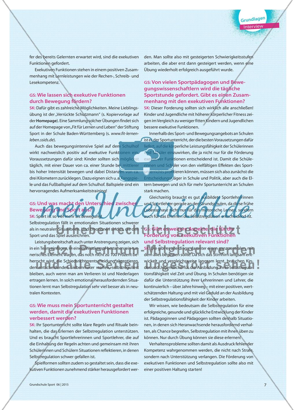 „Exekutive Funktionen beeinflussen Lernerfolg!“ - Bedeutung und Förderung im Schulsport Preview 2