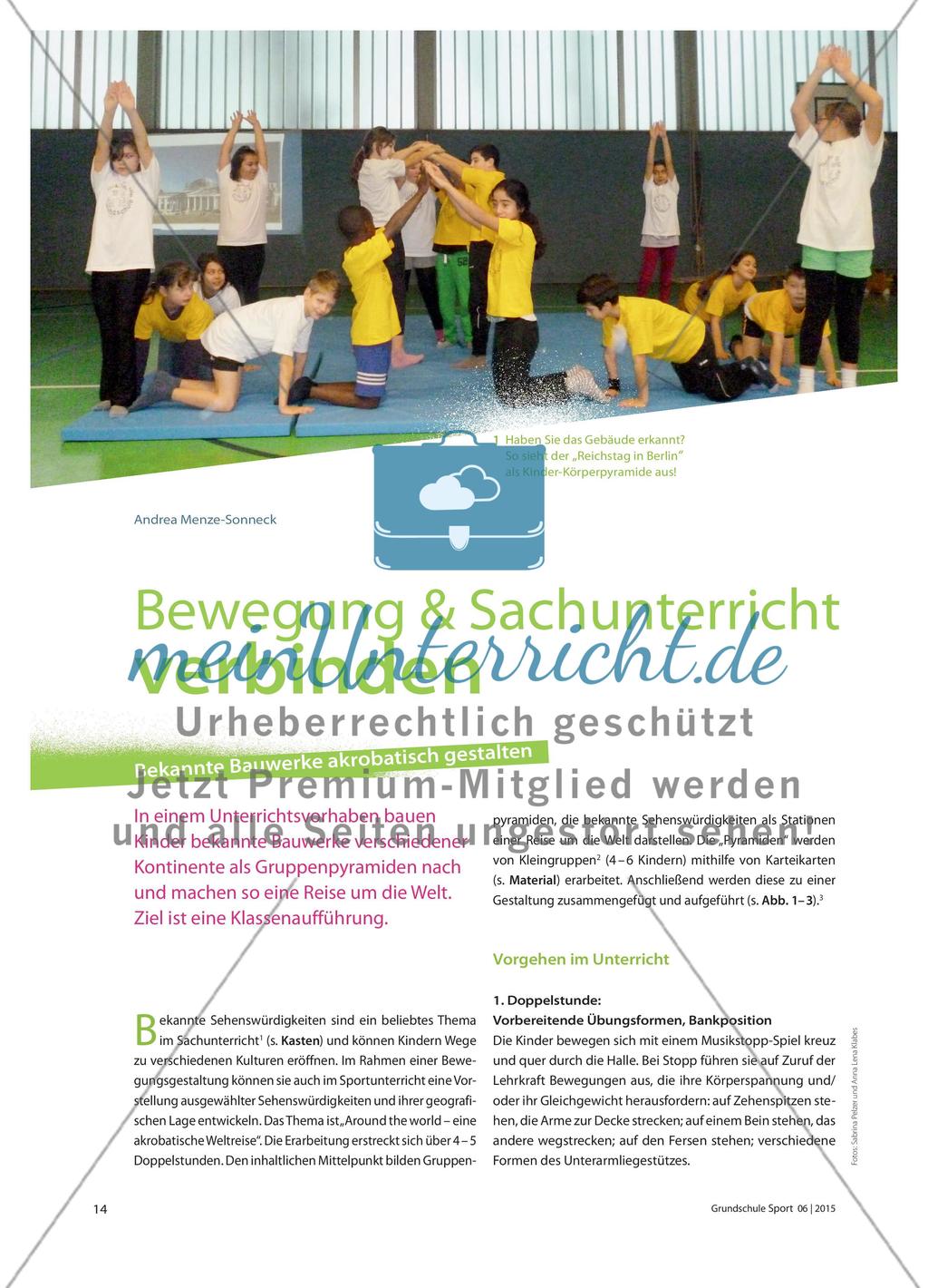 Bewegung & Sachunterricht verbinden - Bekannte Bauwerke akrobatisch gestalten Preview 1