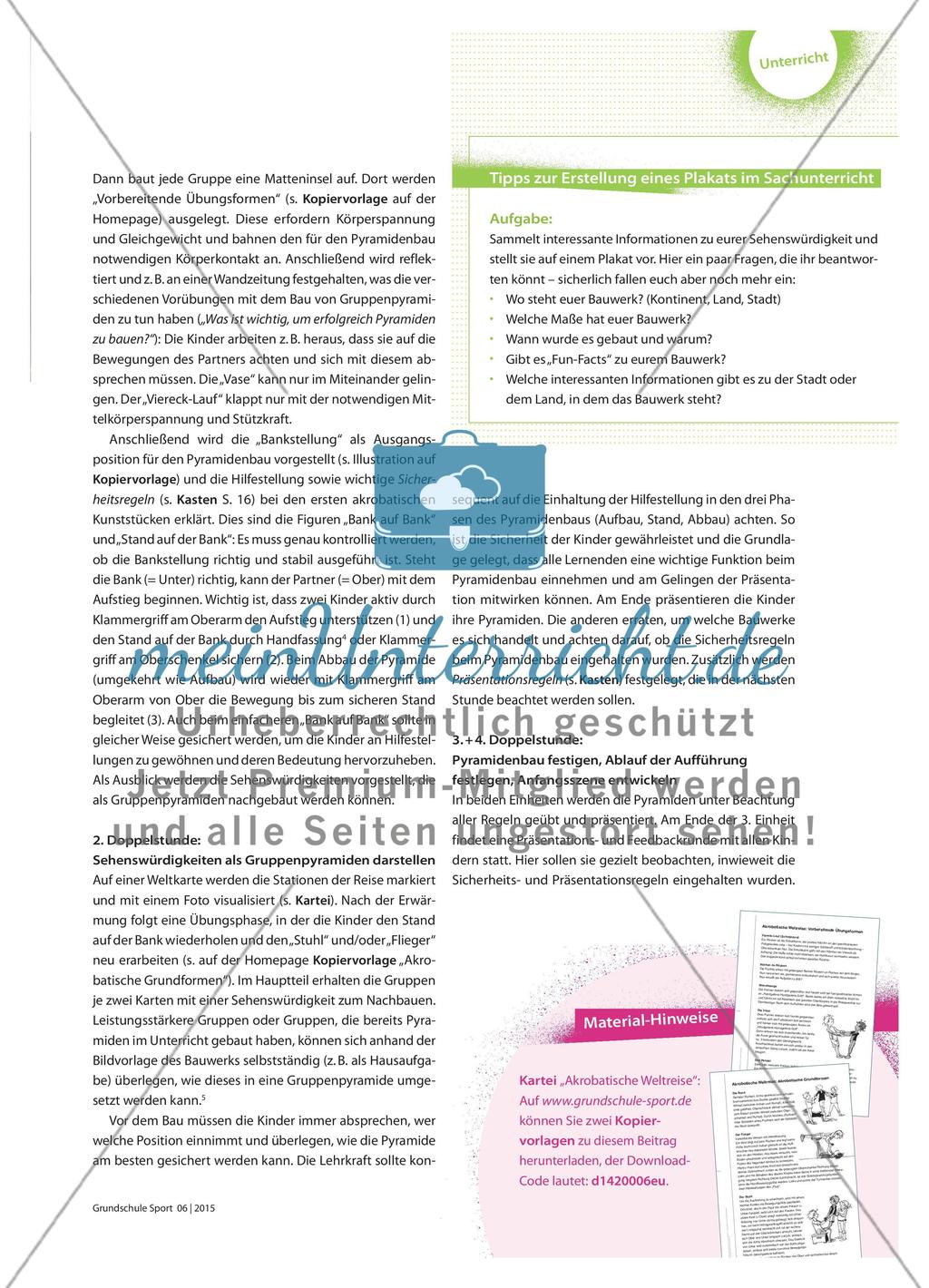Bewegung & Sachunterricht verbinden - Bekannte Bauwerke akrobatisch gestalten Preview 2