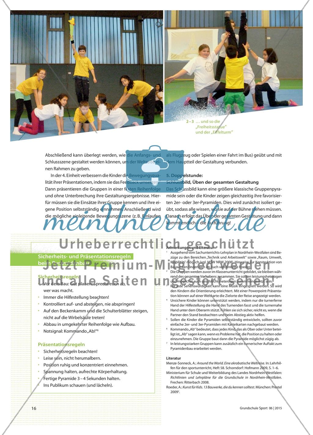 Bewegung & Sachunterricht verbinden - Bekannte Bauwerke akrobatisch gestalten Preview 3