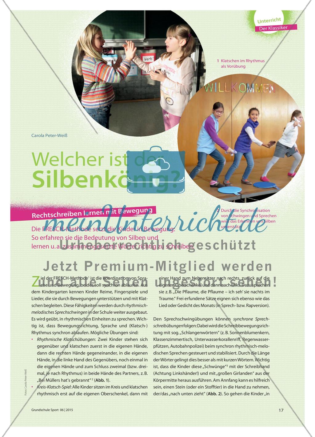 Welcher ist der Silbenkönig? - Rechtschreiben lernen mit Bewegung Preview 1