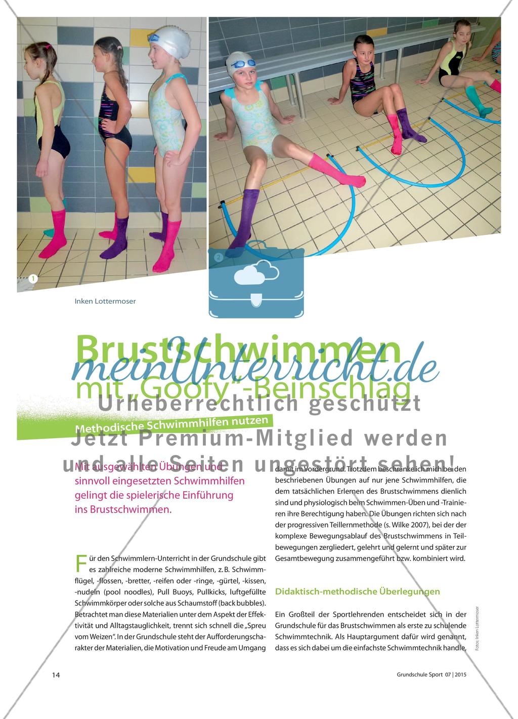 Brustschwimmen mit „Goofy“-Beinschlag - Methodische Schwimmhilfen nutzen Preview 1