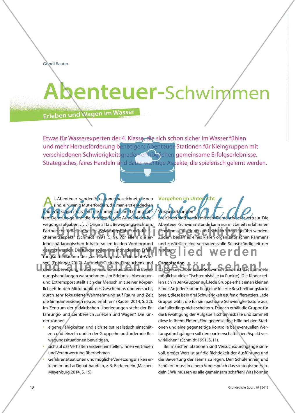 Abenteuer-Schwimmen - Erleben und Wagen im Wasser Preview 1