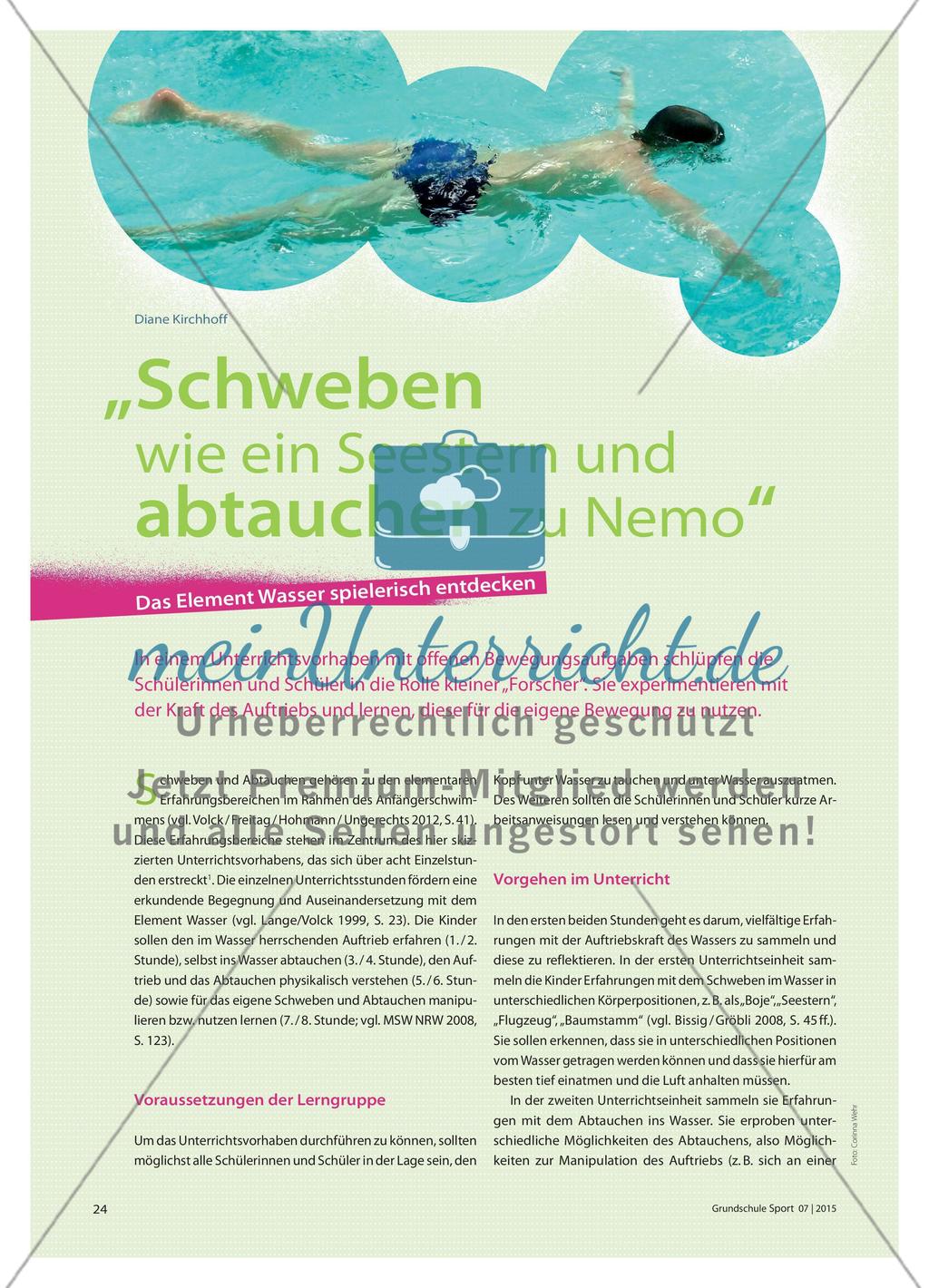 „Schweben wie ein Seestern und abtauchen zu Nemo“ - Das Element Wasser spielerisch entdecken Preview 1