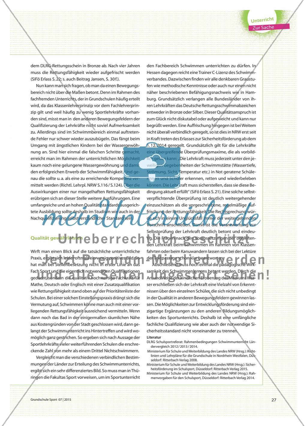 Qualität mit Sicherheit - Schwimmunterricht in der Grundschule Preview 2