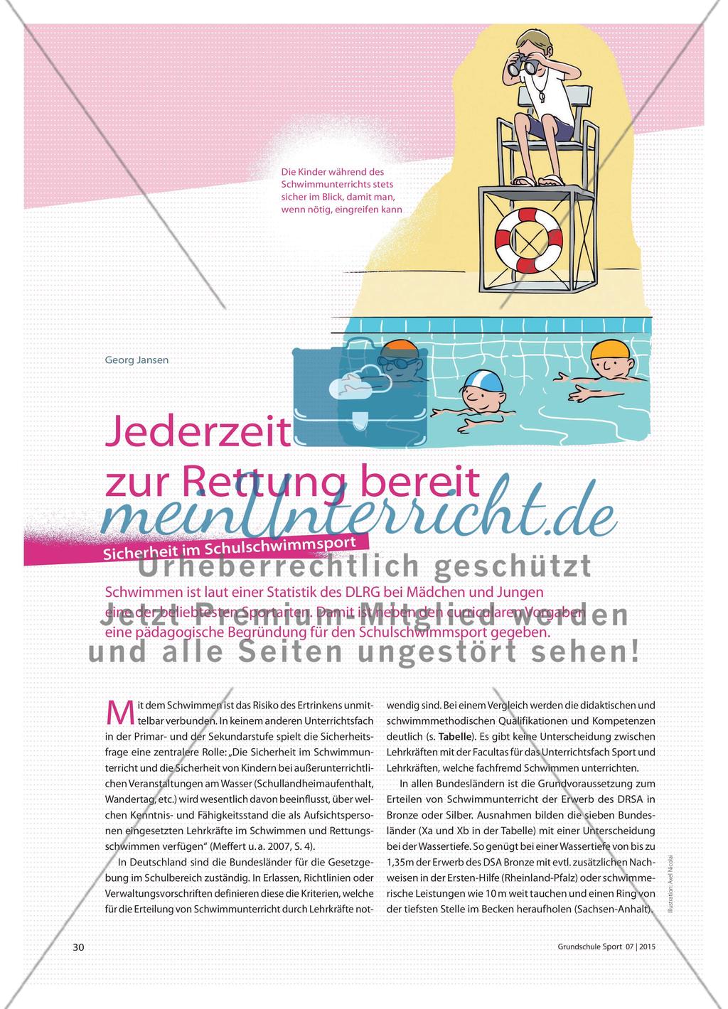 Jederzeit zur Rettung bereit - Sicherheit im Schulschwimmsport Preview 1