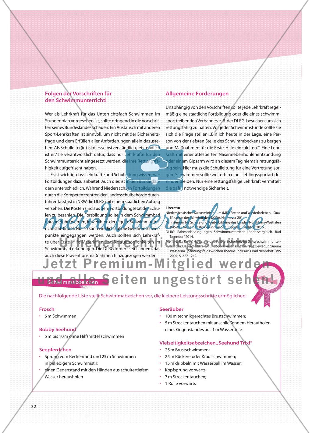 Jederzeit zur Rettung bereit - Sicherheit im Schulschwimmsport Preview 3