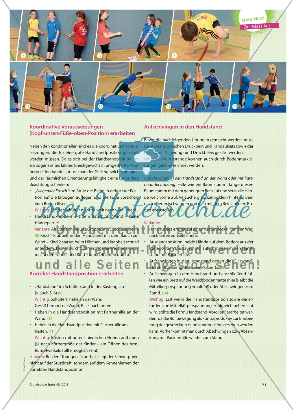 Verkehrte Welt Faszination Handstand - Wie komme ich in eine möglichst funktionelle Handstandposition? Preview 2