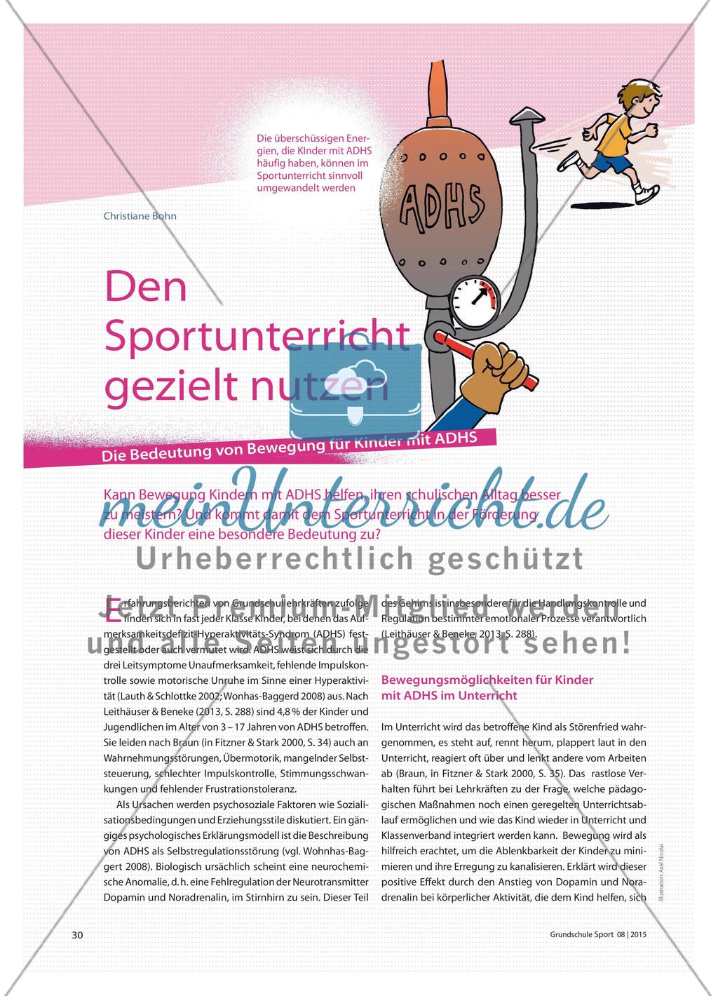 Den Sportunterricht gezielt nutzen - Die Bedeutung von Bewegung für Kinder mit ADHS Preview 1
