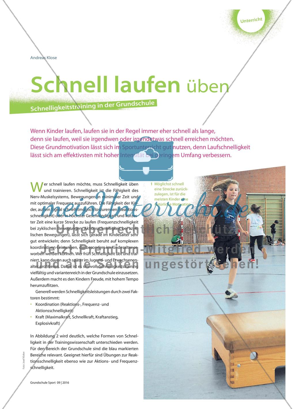 Schnell laufen üben - Schnelligkeitstraining in der Grundschule Preview 1