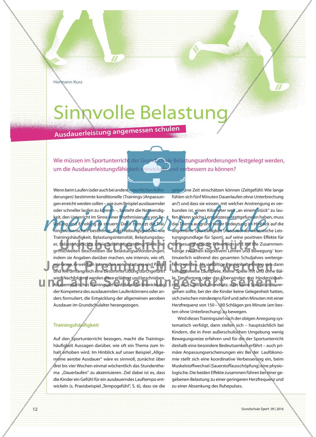 Sinnvolle Belastung - Ausdauerleistung angemessen schulen Preview 1